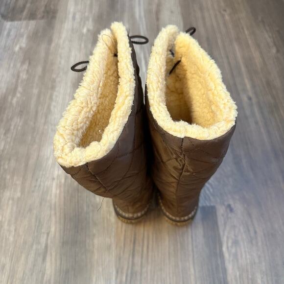 Vintage L.L. Bean Quilted Sherpa Lined Duck‎ Boots Womens Size 7M Pull On Rubber - Picture 11 of 12